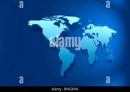 Programma di mondo blu. Foto Stock