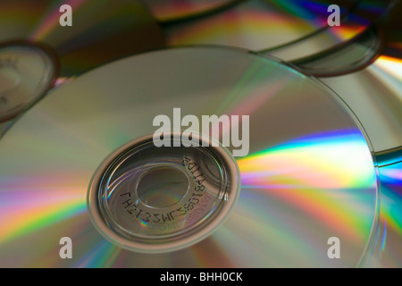 Una dispersione di blank compact disc registrabili Foto Stock