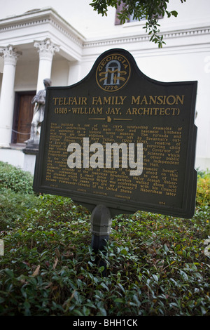 Famiglia Telfair Mansion (William Jay, Architetto) Questo edificio è uno dei luoghi notevoli esempi di architettura Regency Foto Stock