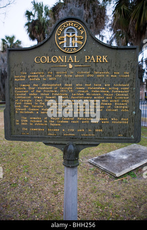 Parco coloniale questo cimitero, la seconda nella savana coloniale, è stato il seppellimento di massa per la città da circa 1750 Foto Stock