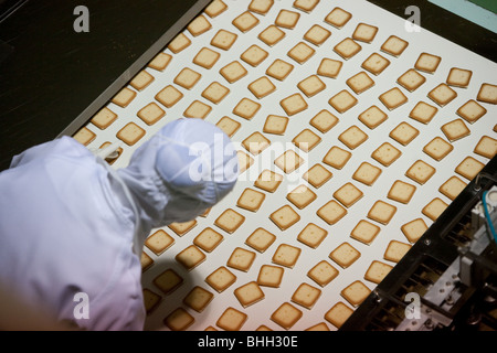 Shiroi Koibito biscotto di cioccolato linee di produzione a Sapporo, Giappone, 3 febbraio 2009. Foto Stock