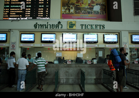 Le biglietterie Hualampong stazione ferroviaria Foto Stock