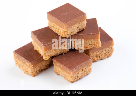 Rivestite di cioccolato fudge fette Foto Stock