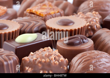 Un assortimento di lusso cioccolato svizzero Foto Stock