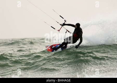 Un kitesurfer umido, Svezia. Foto Stock