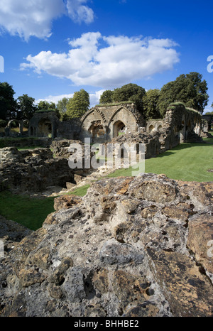 Le rovine della cistercense abbazia di hailes winchcombe gloucestershire England Regno Unito Foto Stock