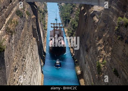 Canale di Corinto Istmo di Corinto Pelponnese Grecia Foto Stock