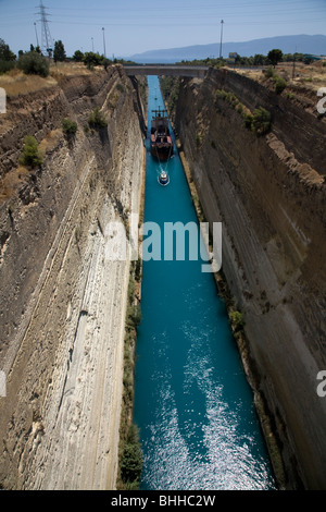 Canale di Corinto Istmo di Corinto Pelponnese Grecia Foto Stock