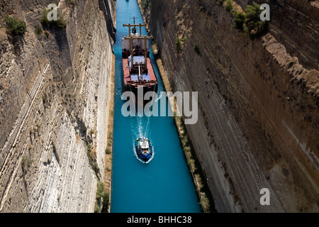 Canale di Corinto Istmo di Corinto Pelponnese Grecia Foto Stock