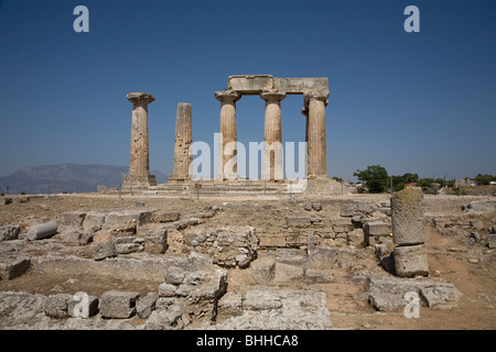 Antica Corinto Pelponnese Grecia Foto Stock