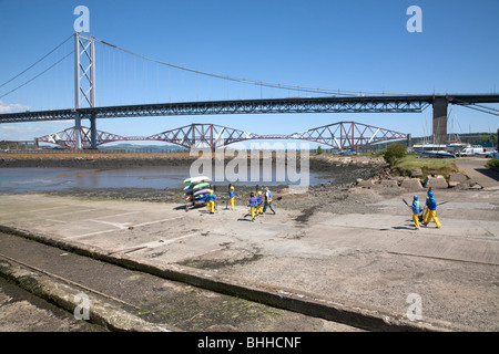 Via Strada e ponti ferroviari Queensferry Scozia Scotland Foto Stock