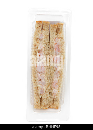 Un sandwich di gamberi in involucro di plastica Foto Stock