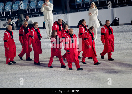 Georgian team marchigiano nella cerimonia di apertura delle olimpiadi invernali 2010 Foto Stock