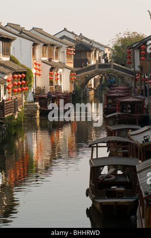 Acqua storica area di città di Suzhou, provincia dello Jiangsu, Cina e Asia Foto Stock