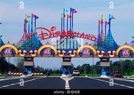 Ingresso a Eurodisney o Euro Disneyland a Euro Disney Resort vicino a Parigi Foto Stock