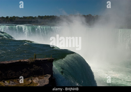 Cascate Horseshoe come si vede dalle Cascate del Niagara State Park, NY, STATI UNITI D'AMERICA Foto Stock