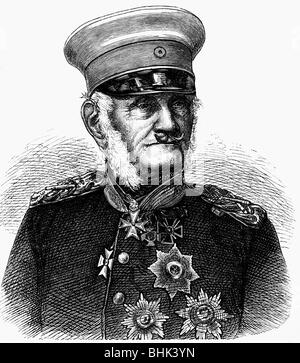 Wrangel, Friedrich Heinrich conte di, 13.4.1784 - 1.11.1877, prussiano generale, ritratto, incisione in legno, fine 19th secolo, , Foto Stock