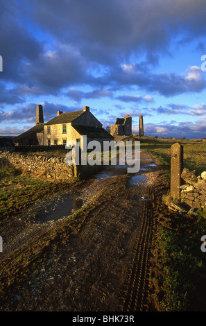 Ultima luce a Gazza miniera, nei pressi di Sheldon, Parco Nazionale di Peak District, Derbyshire, England, Regno Unito Foto Stock