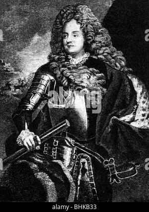 Filippo II, 4.8.1674 - 2.12.1723, duca d'Orleans, reggente di Francia 1715 - 1723, a mezza lunghezza e incisione su rame, XVIII secolo , artista del diritto d'autore non deve essere cancellata Foto Stock