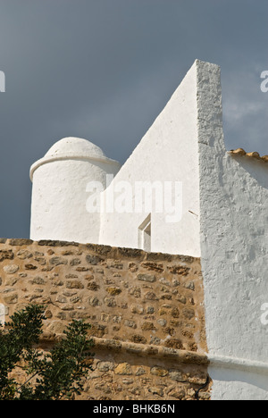 Vista dettagliata del Puig de Missa chiesa Santa Eulalia, Ibiza, Spagna Foto Stock