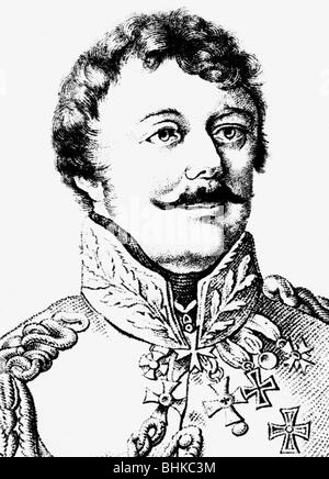 Luetzow, Ludwig Adolf Wilhelm von, 18.5.1782 - 6.12.1834, Prussia generale, ritratto, incisione in legno, 19th secolo, , Foto Stock