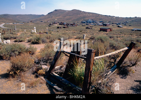 Il cimitero di Bodie, Bodie State Historic Park, California Foto Stock