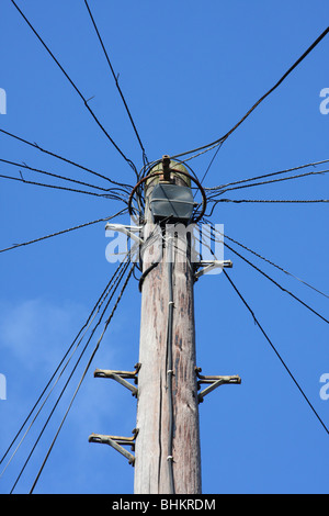 Un palo del telegrafo in U.K. Foto Stock