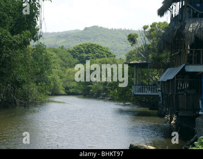 El Salvador. Zunzal.estuario del Tunco. Foto Stock