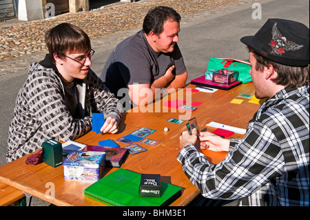 Un gioco di Yu-Gi-Oh, Svizzera Foto Stock