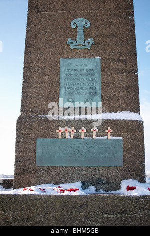 Snowy scena invernale presso la War Memorial a Glenfield Lodge Park, Newtown Linford, Leicestershire Foto Stock