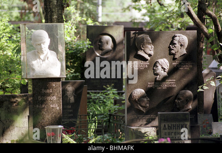 Il cimitero di Novodevichy, Mosca, Russia Foto Stock