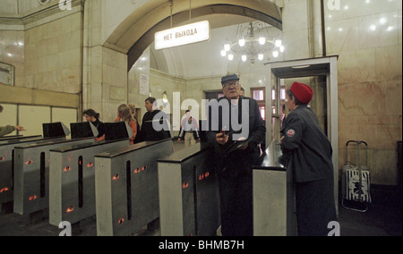 Komsomolskaja della stazione della metropolitana di Mosca, Russia Foto Stock