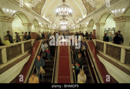 Komsomolskaja della stazione della metropolitana di Mosca, Russia Foto Stock