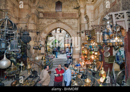 Bazaar di Khan el Khalili Il Cairo, Egitto Foto Stock