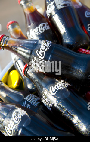 Coca cola bottiglie Foto Stock