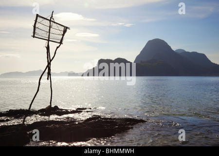 Remanents di pesce dispositivo di asciugatura El Nido; Arcipelago Bacuit; PALAWAN FILIPPINE;. Foto Stock