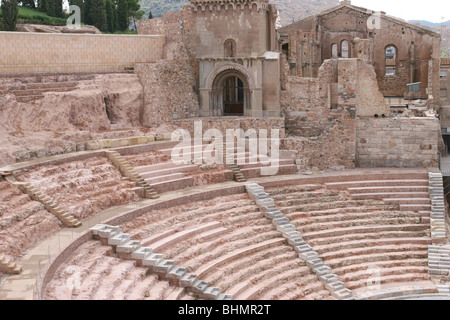 Cartagena dell Anfiteatro romano, Murcia Spagna Foto Stock