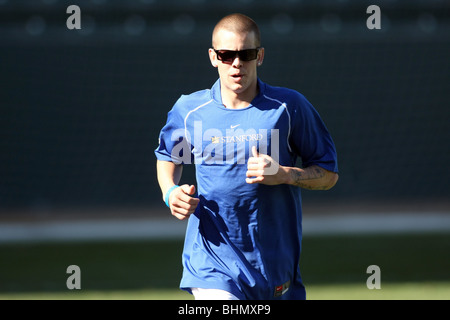 RYAN SHECKLER 2009 Mia Hamm & NOMAR GARCIAPARRA CELEBRITY SOCCER CHALLENGE CARSON LOS ANGELES CA USA 17 Gennaio 2009 Foto Stock