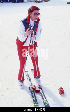 ABBA - Frida in Svizzera nel marzo 1979 dove facevano un tempo di neve speciale video Foto Stock