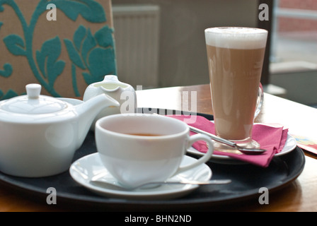 Cafe vassoio bevande Foto Stock