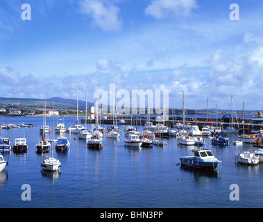 La vista del porto, Porto Santa Maria, Isola di Man Foto Stock