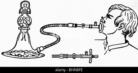 Medicina, narcotici, macchina anestetica di Robert Liston, immagine anonima di 'Illustrated London News', 9.1.1847, Foto Stock