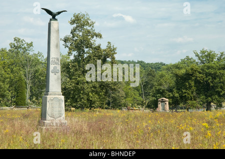 Immagine del Wheatfield presso il Parco Militare Nazionale di Gettysburg battlefield in Pennsylvania, Stati Uniti d'America. Foto Stock