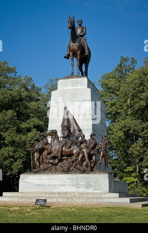 Immagine della Virginia monumento di Gettysburg National Military Park, Pennsylvania; sormontato da una statua del generale Robert e Lee. Foto Stock