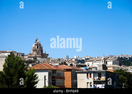 Vista su Ragusa Ibla, Sicilia, Italia Foto Stock