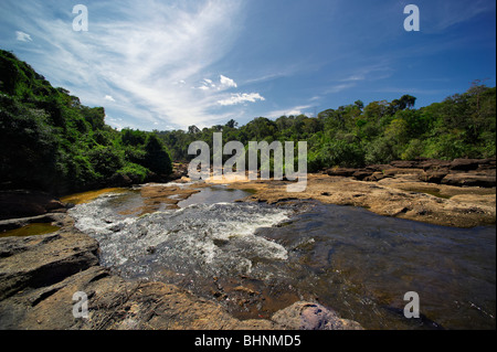 Nam Leuk fiume nella stagione secca. La foresta tropicale. Laos. Foto Stock