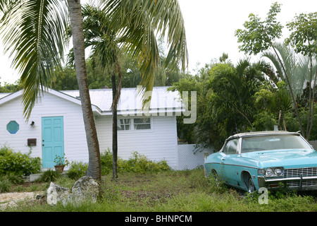 Key West vintage auto parcheggiate in South Florida Keys Foto Stock