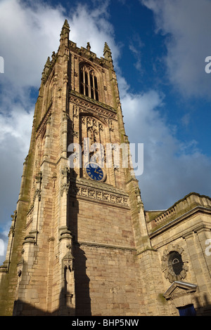 Derby Cathedral tower, Inghilterra Foto Stock
