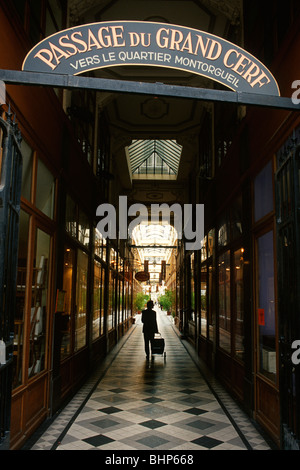 Parigi. La Francia. Passage du Grand Cerf, Quartier Montorgueil, 2° Arrondissement. Foto Stock