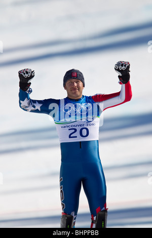 Bode Miller (USA), medaglia d'oro in sci alpino Uomini Super evento combinato al 2010 Giochi Olimpici Invernali Foto Stock